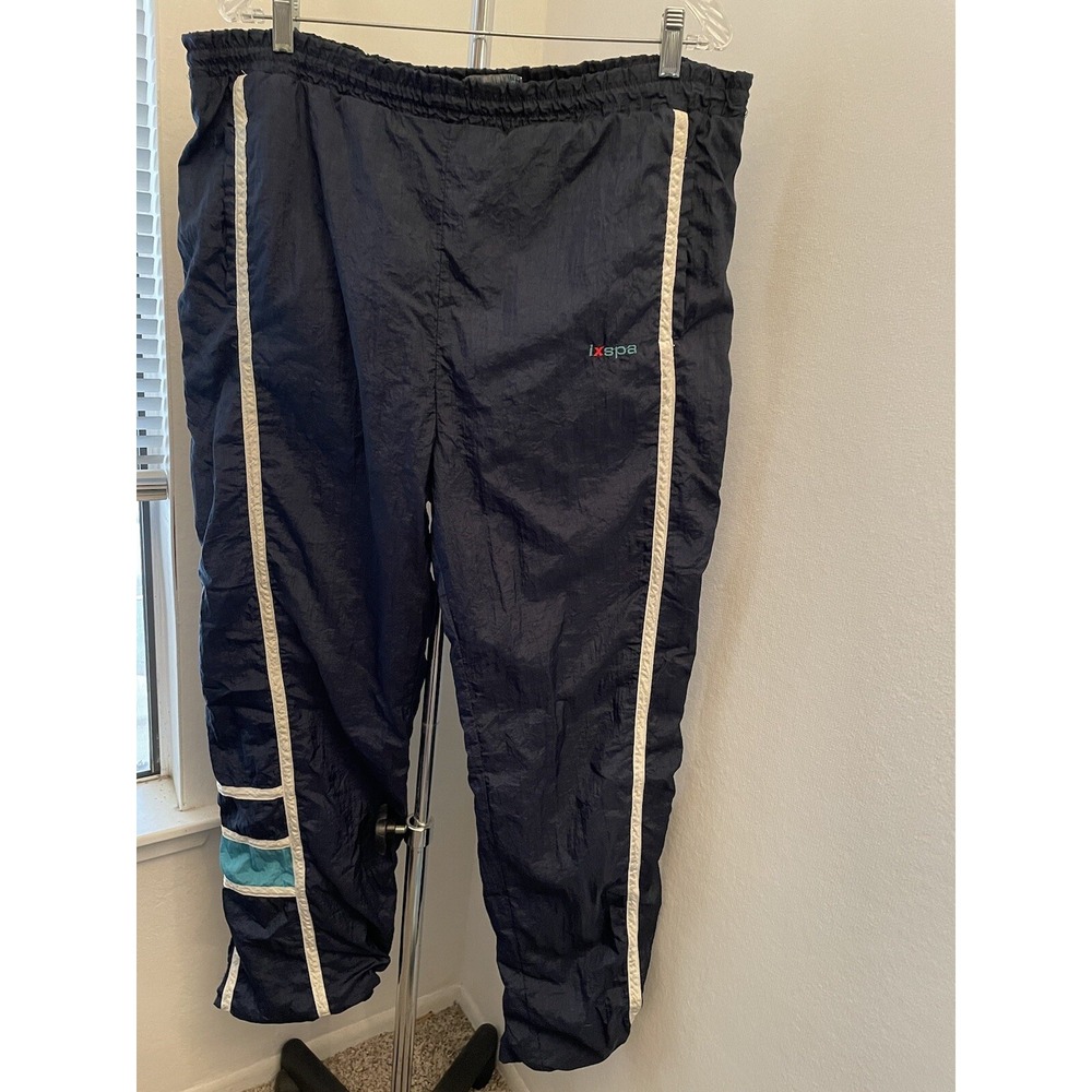 Vintage IXSPA 2000 Jamie Sadock Retro Nylon Windbreaker Track Pants Blue L‎ Y2K